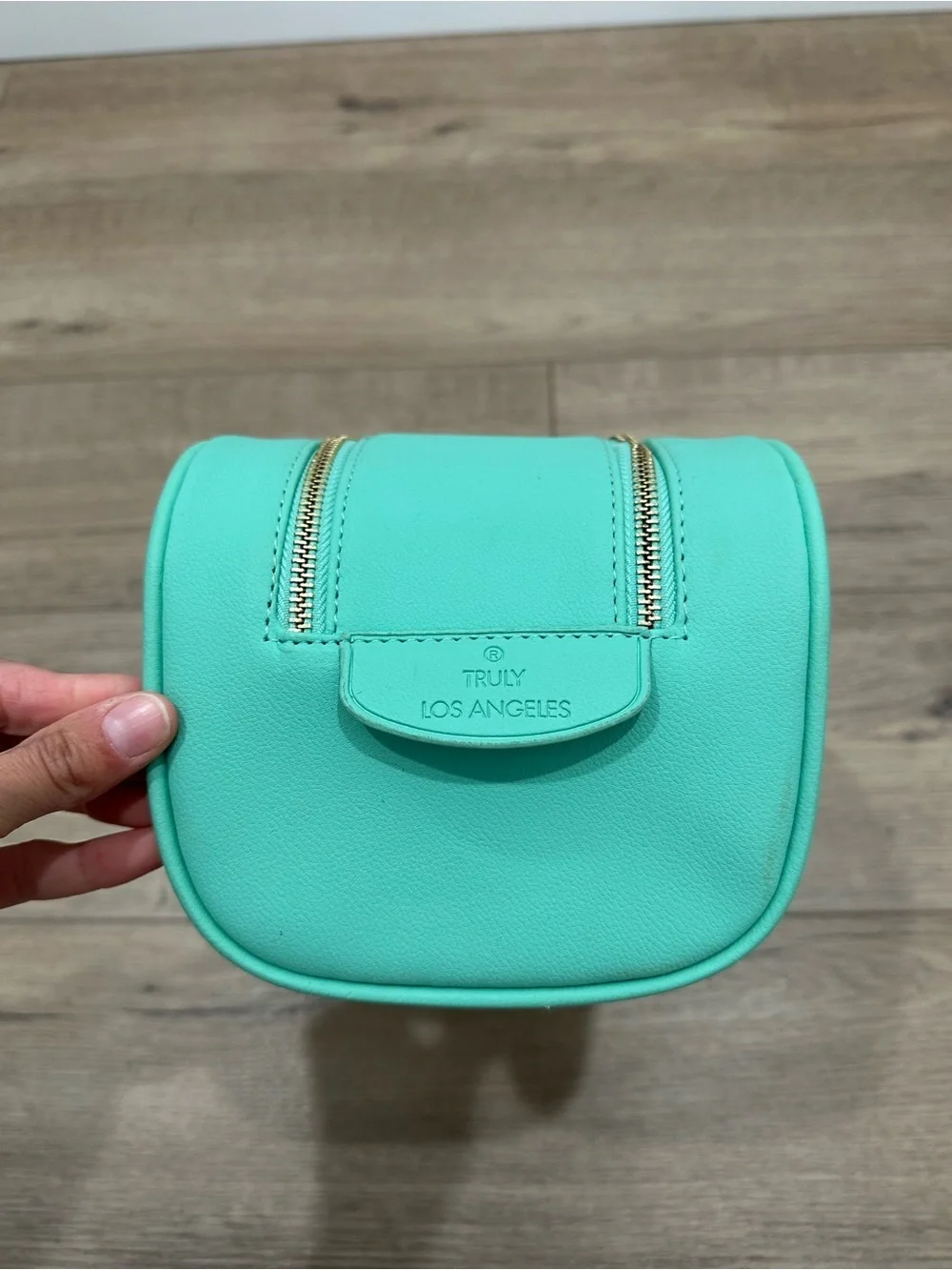 TRULY Signature vanity case mint Seafoam Double-Zip Cosmetic Case magnetic large